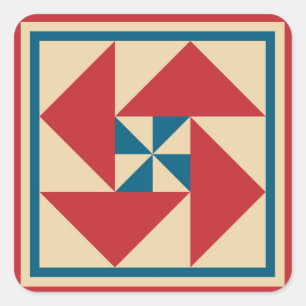 Quilt Stickers - Patriotic Spin (red)