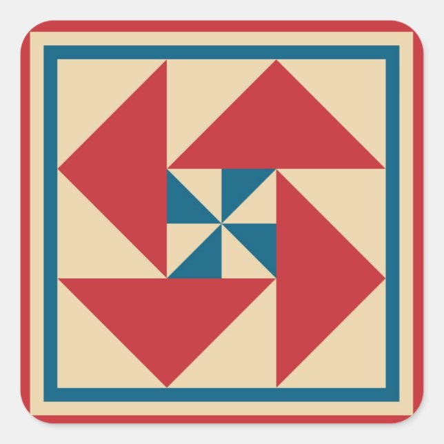 Quilt Stickers - Patriotic Spin (red) (Front)
