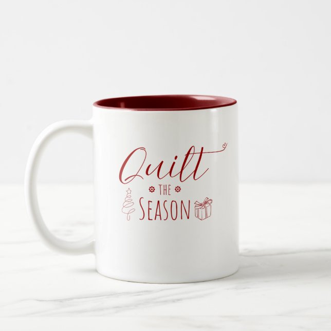 Quilt the Season Two-Tone Coffee Mug (Left)