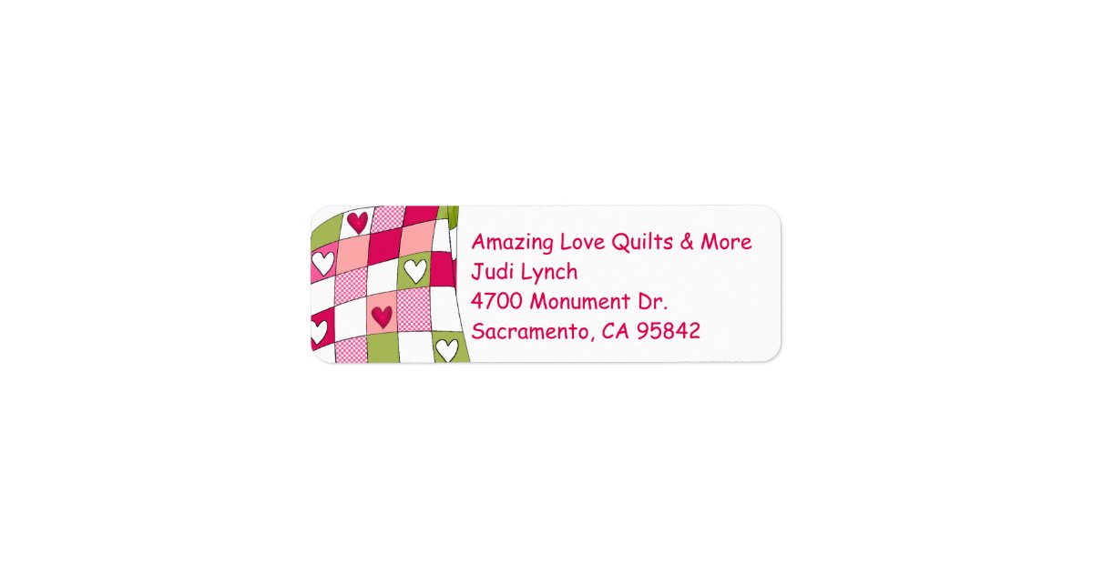 Quilt Themed Return Address Label Zazzle