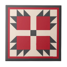 Quilt Trivet – Bearcats Block (black/red )