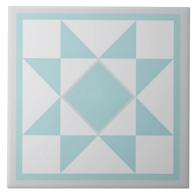 Quilt Trivet – Sawtooth Star (blue/grey) (Front)