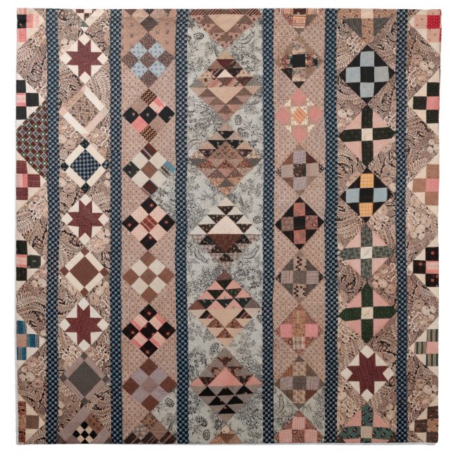 Quilt with geometric shapes cloth napkin (Front)