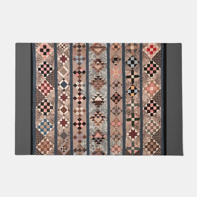 Quilt with geometric shapes doormat (Front)