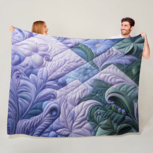 Quilted Abstract Design Fleece Blanket