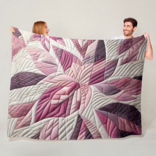 Quilted Abstract Design Fleece Blanket