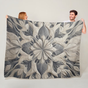 Quilted Abstract Design Fleece Blanket