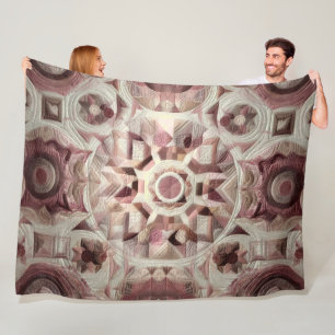 Quilted Abstract Design Fleece Blanket