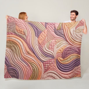Quilted Abstract Design Fleece Blanket