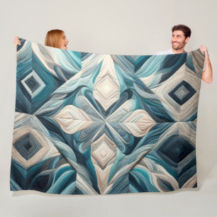 Quilted Abstract Design Fleece Blanket