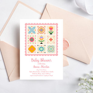 Quilted Baby Shower Invitation