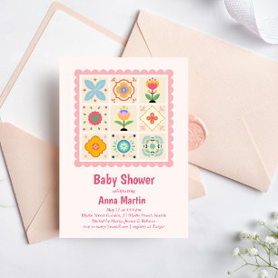 Quilted Baby Shower Invitation
