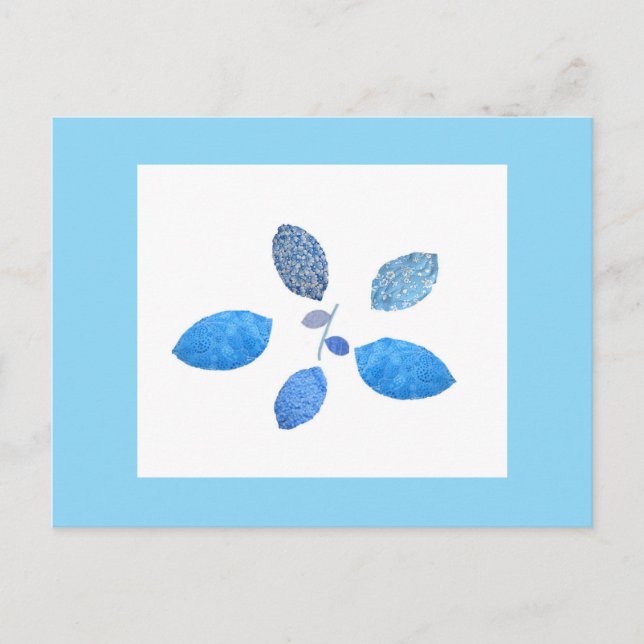 Quilted Blue Postcard (Front)