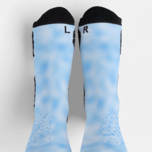 Quilted Blue Premium Crew Sock