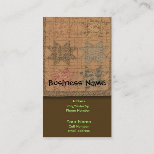 Customizable Quilted Business Card Template