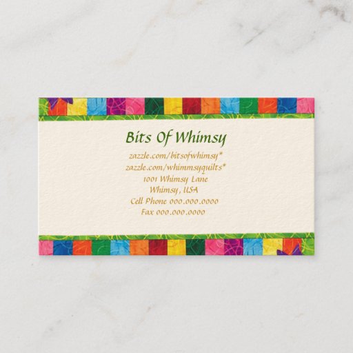 Customizable Quilted Business Card!