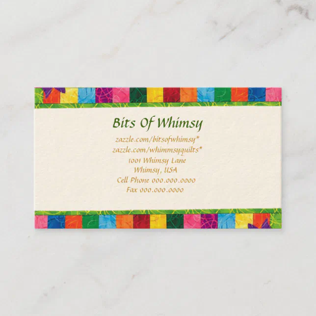 Quilted Business Card! Business Card | Zazzle