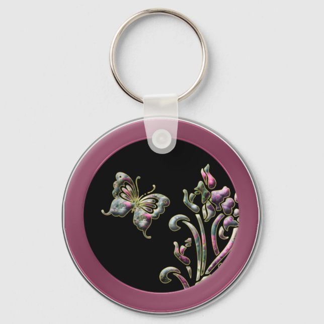 Quilted Butterfly Keychain (Front)