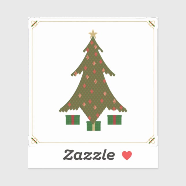 Quilted Christmas Contour Sticker (Sheet)