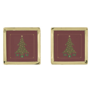 Quilted Christmas Cuff Links