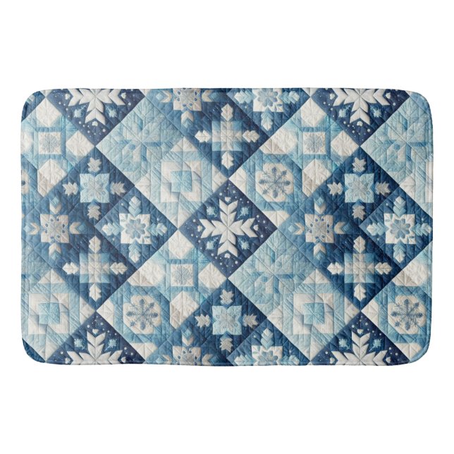 Quilted Christmas Design Bath Mat (Front)