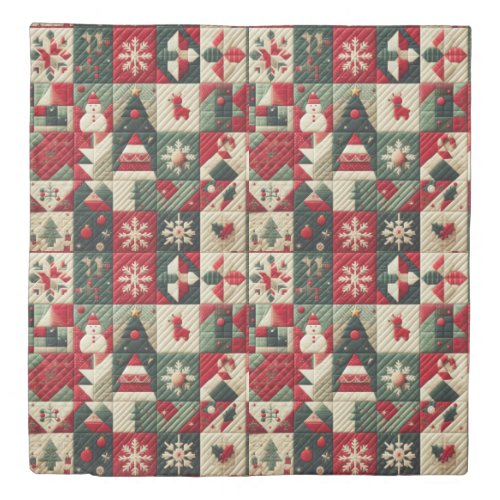 Quilted Christmas Design Duvet Cover