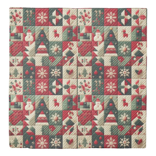Quilted Christmas Design Duvet Cover (Front)