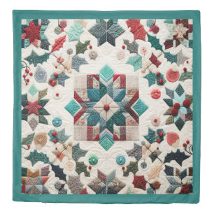 Quilted Christmas Design Duvet Cover
