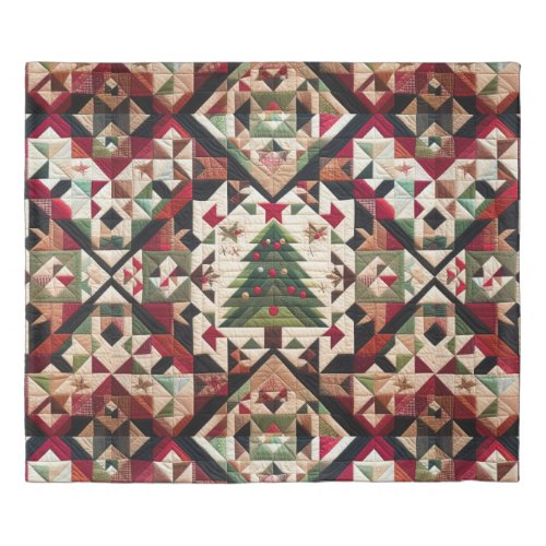 Quilted Christmas Design Duvet Cover