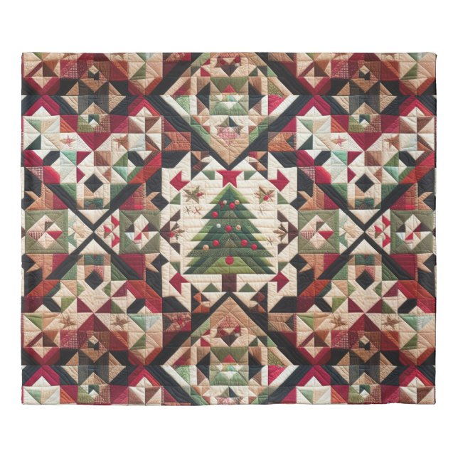 Quilted Christmas Design Duvet Cover (Front)