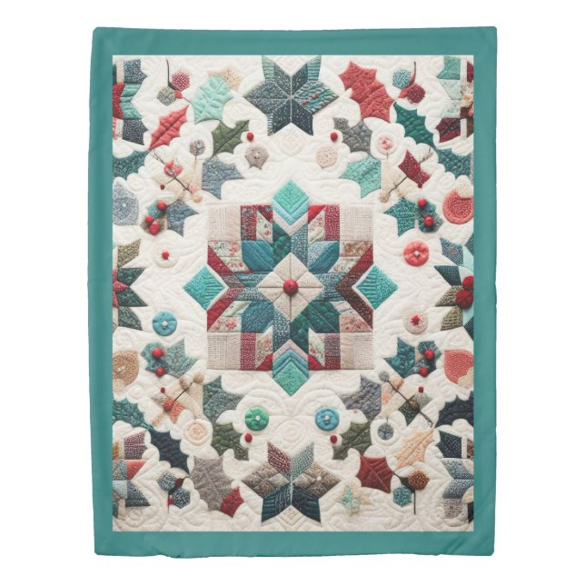Quilted Christmas Design Duvet Cover (Front)
