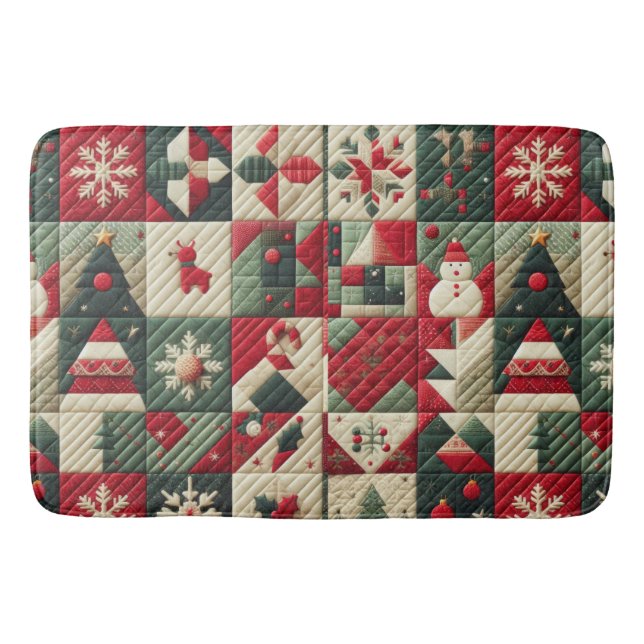 Quilted Christmas Designs Bath Mat (Front)