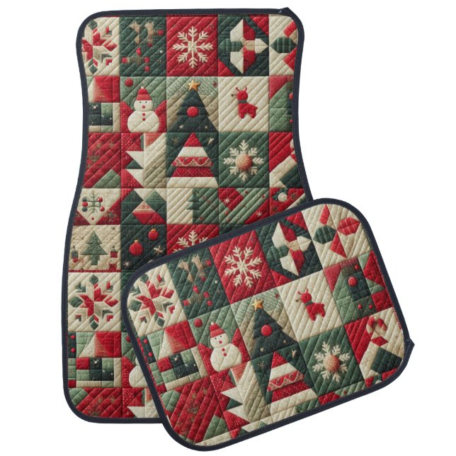 Quilted Christmas Designs Car Floor Mat (Set)