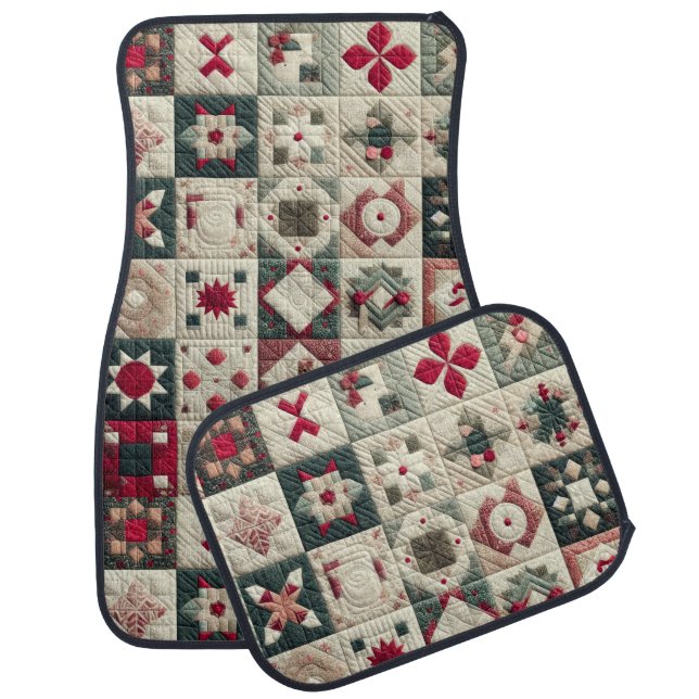 Quilted Christmas Designs Car Floor Mat (Set)