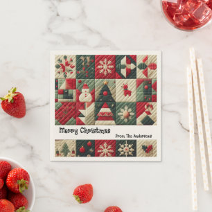 Quilted Christmas Designs Message Napkins