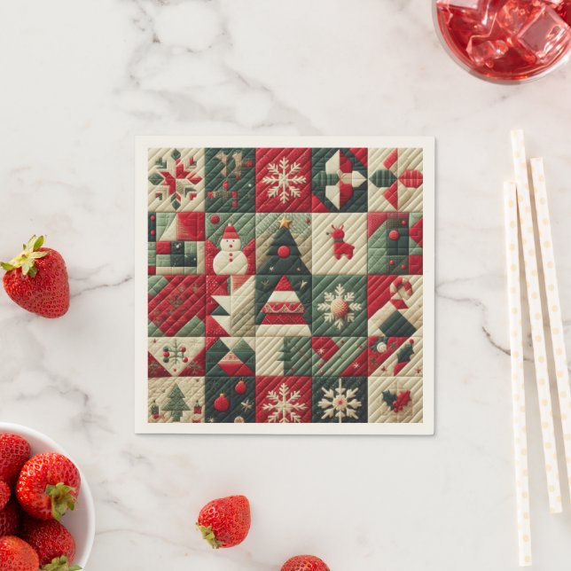Quilted Christmas Designs Napkins (Insitu)