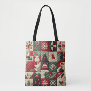 Quilted Christmas Designs Tote Bag