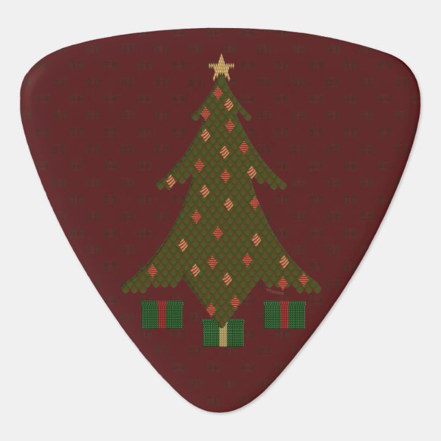 Quilted Christmas Guitar Pick (Front)