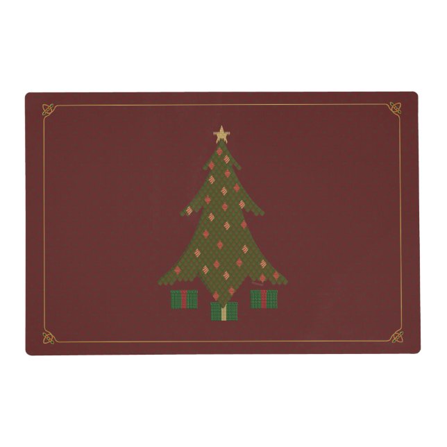 Quilted Christmas Laminated Place Mat (Front)