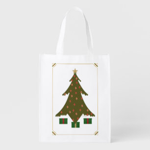 Quilted Christmas Reusable Grocery Bag