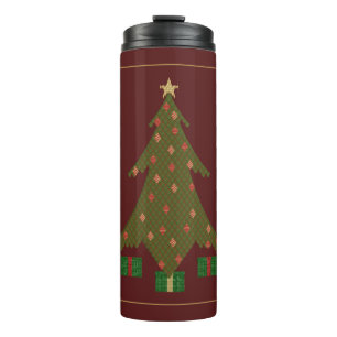 Quilted Christmas Thermal Tumbler