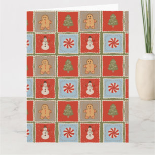 Quilted Christmas Tile Wallpaper Card