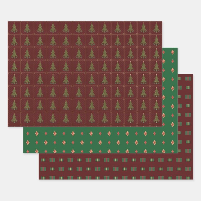 Quilted Christmas Wrapping Paper Set (Set)