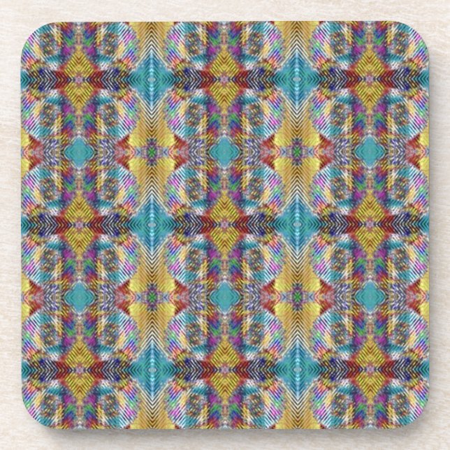 Quilted Design Beverage Coaster (Front)