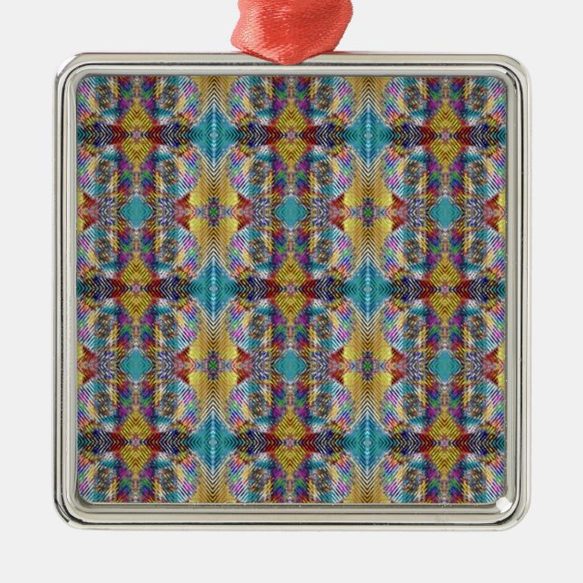 Quilted Design Metal Ornament (Front)