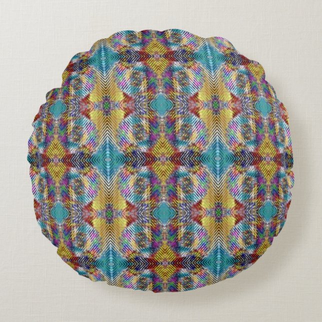 Quilted Design Round Pillow (Front)