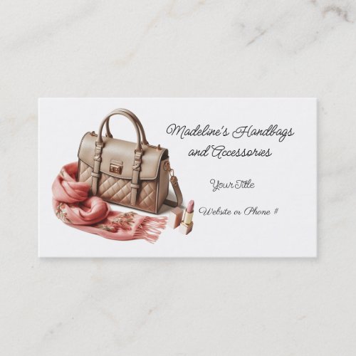 Quilted Designer Handbag Accessories Business Card