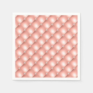 Quilted Diamond Sparkly Rose Gold Pink Luxury Napkins