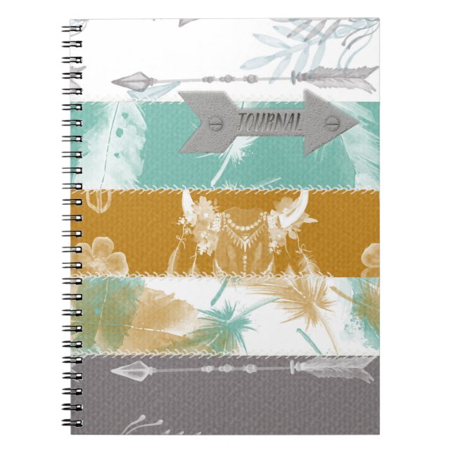 Quilted fabric look boho journal (Front)