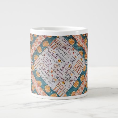 Quilted Fall  Giant Coffee Mug